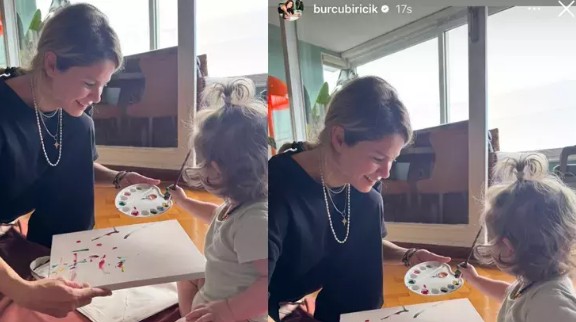 Burcu Biricik ve kızının eğlenceli halleri